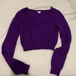 Garage Cropped Sweater Purple S
